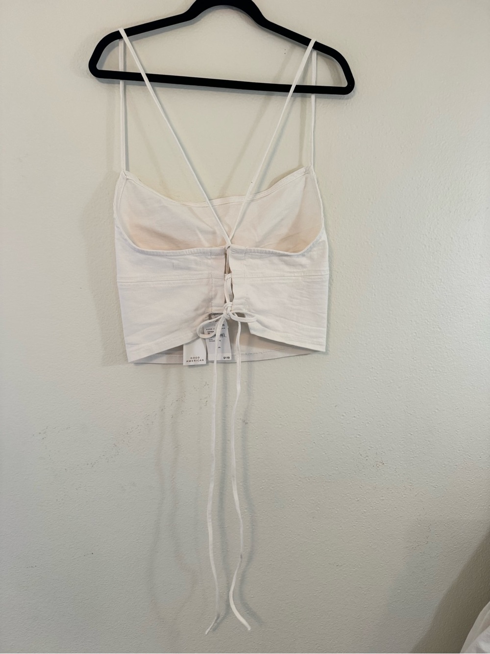 GOOD AMERICAN Tie Back Denim Crop Camisole - Picture 4 of 5
